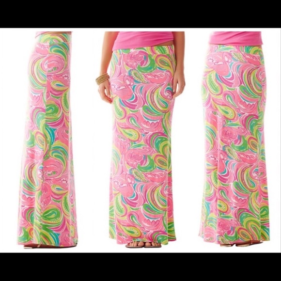 Lilly Pulitzer Dresses & Skirts - LILLY PULITZER Long Pull On Maxi Skirt Small EUC